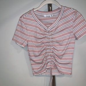 E.SSUE Pink Tie Crop Top